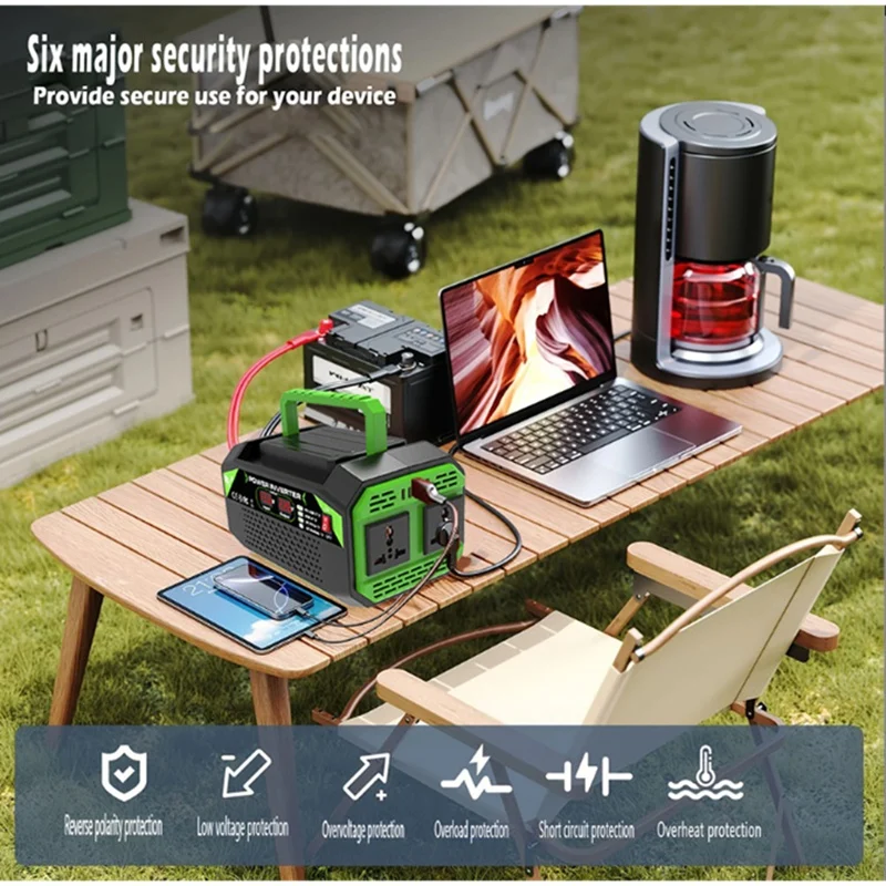 

Universal Socket 300W 12V to 220V Inverter Dual Outlets / 4 USB Fast Chargers Display / Car Power Inverters