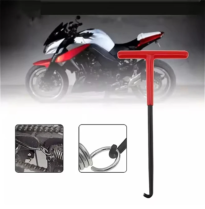 

1 шт., инструмент для снятия выхлопной пружины, крючки для выхлопной пружины мотоцикла, крючки с Т-образной ручкой, инструмент для снятия пружинного съемника снегохода