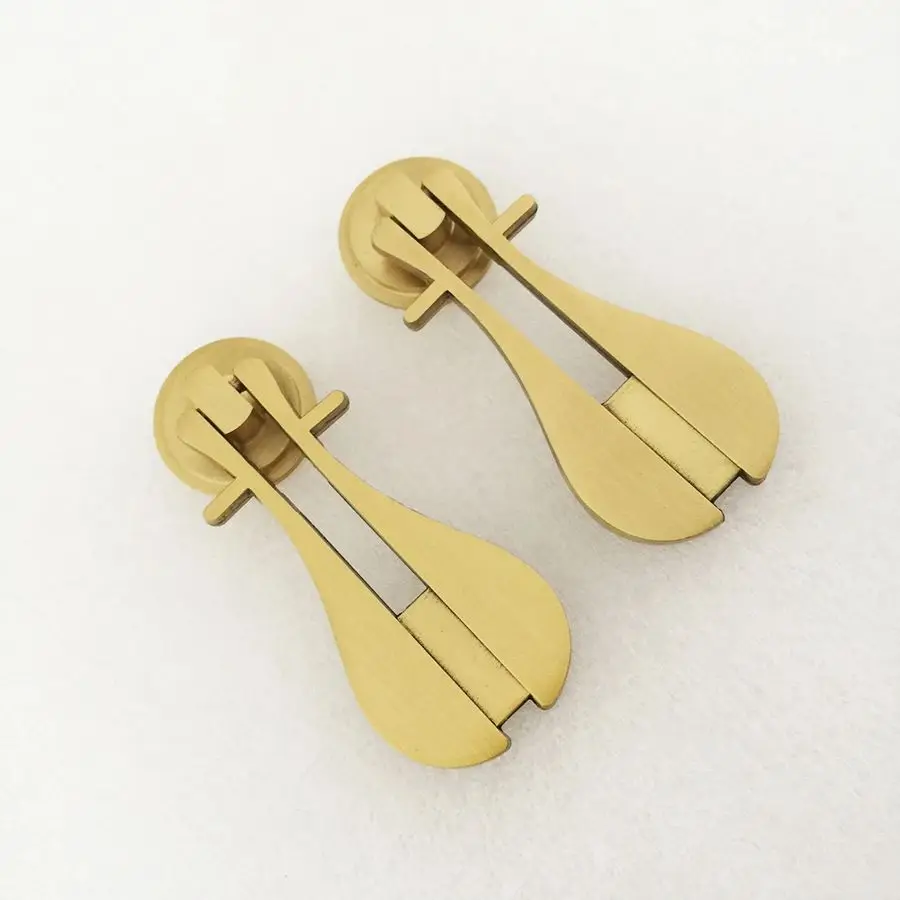 10PCS Solid Brass Lute Pendant Furniture Pulls Handles Drawer Knobs Cupboard Wardrobe Closet Dresser Wine Cabinet Pulls Knobs