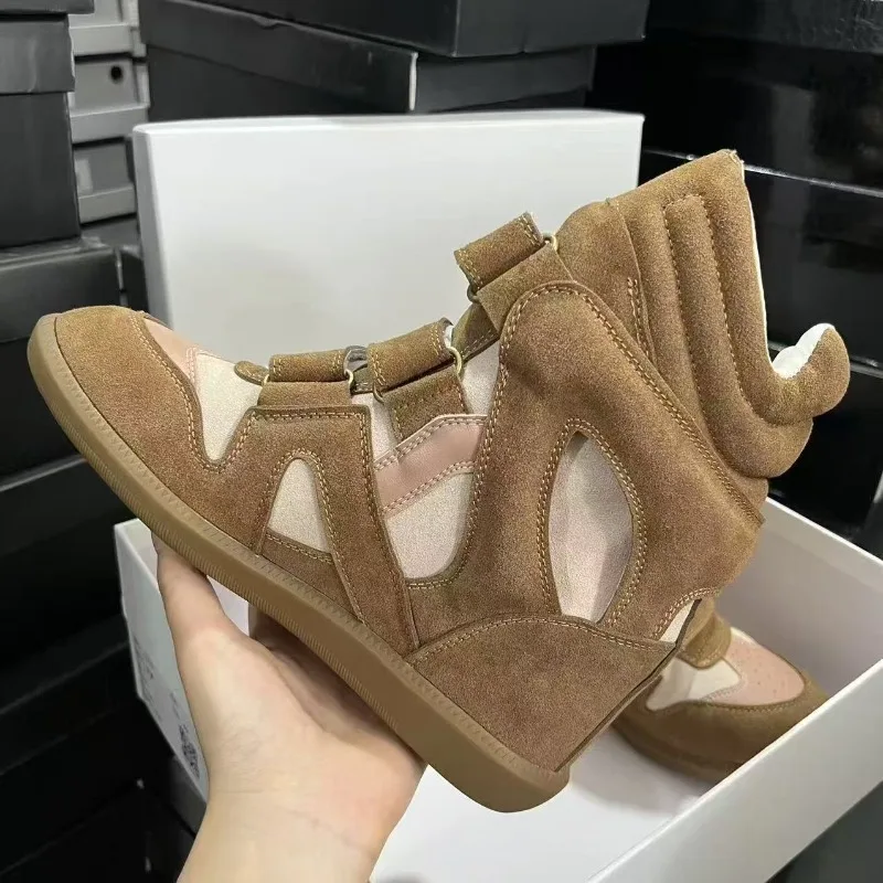 

Роскошные брендовые женские высокие сапоги на каблуке 7 см, удлиняющая обувь, повседневная обувь одного цвета, кроссовки на липучке, качественные женские ботинки