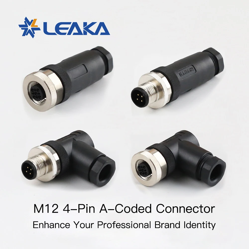 IP67 Waterproof M12 Circular Connector 4 Pin A-Coded Male Female Sensor Actuator Interface Automation Direct Factory Supply