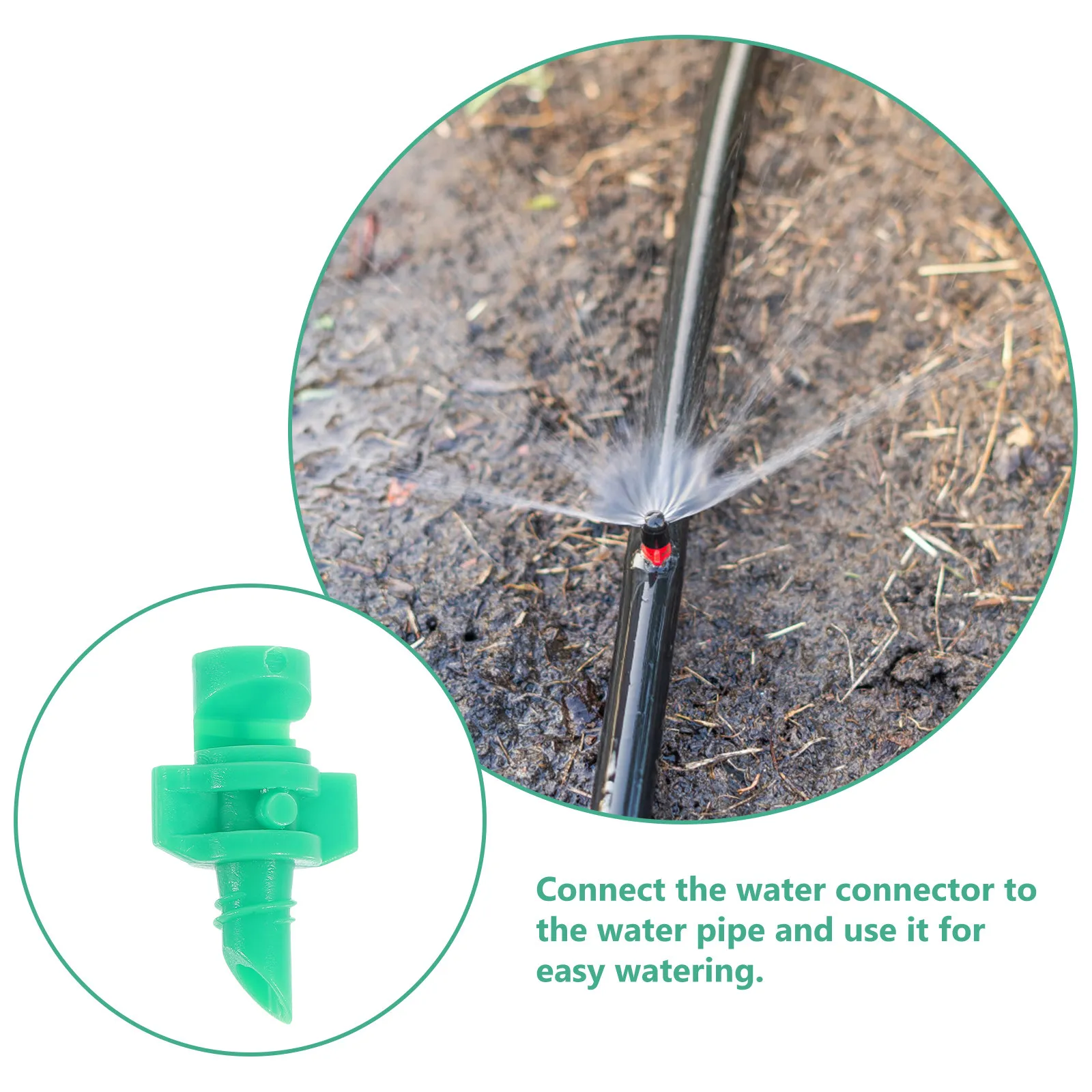100pcs Adjustable 180° Irrigation Spray Nozzle for Garden Lawn Flower Grass Care – Plastic Fogger Atomizer