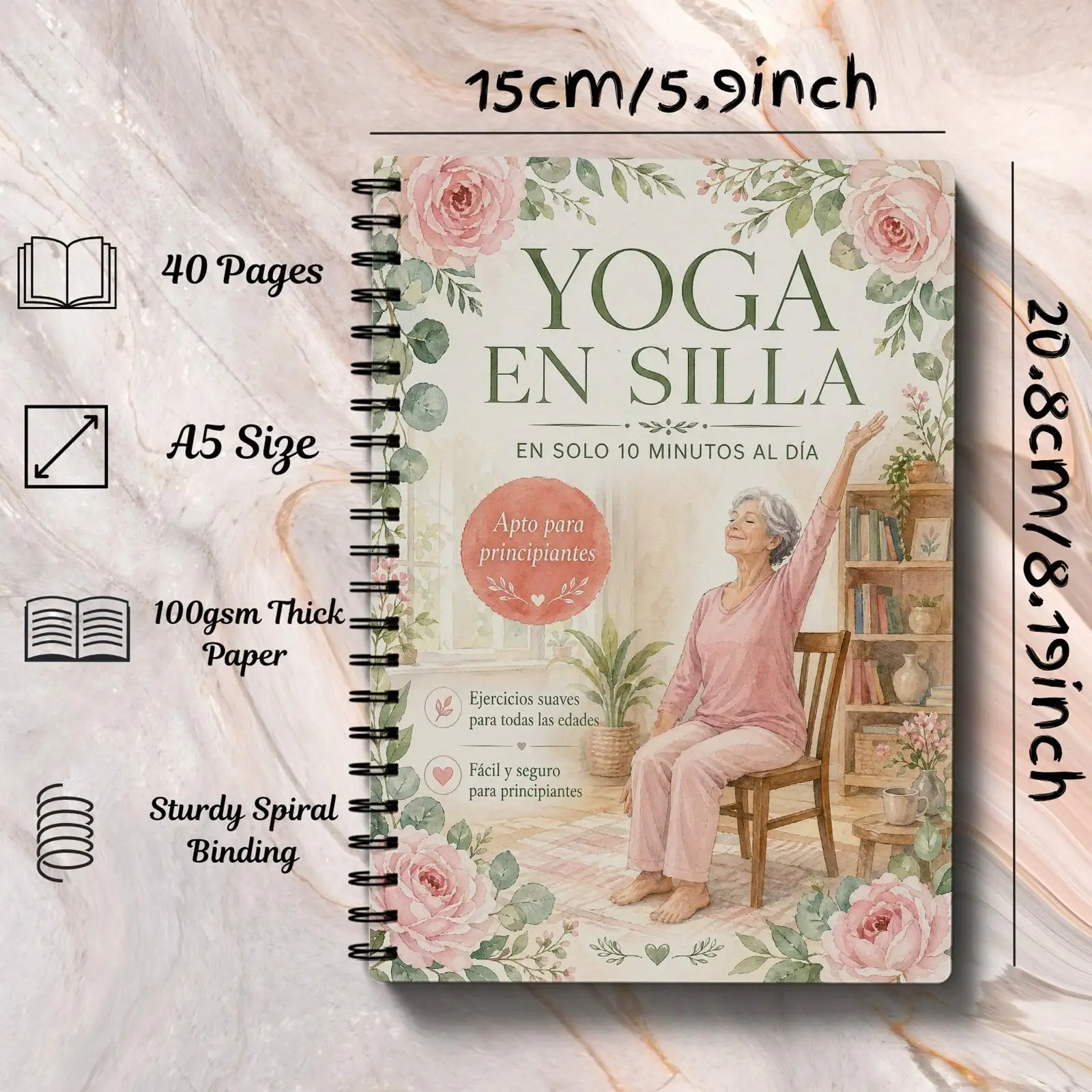Spanish Version Yoga En Silla Guide Book Weight Loss Muscle Strengthening Flexibility Beginner Friendly Workout Training