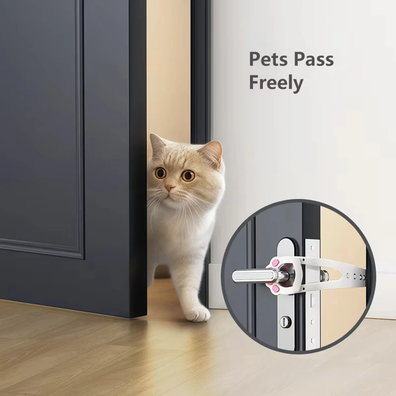 Punch-Free Pet Door Opener Adjustable Cat Door Holder Latch Easy Installation Pet Flap Door for Dog Cats Pet Supplies