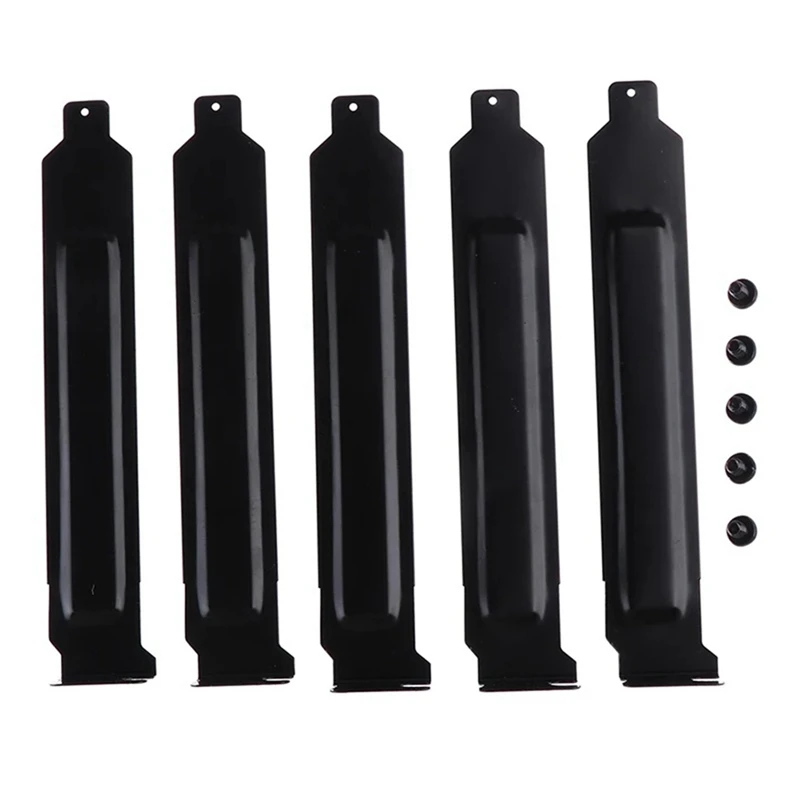 5 PCS PCI Slot Covers Bracket With Screws Full Profile Expansion Dust Filter Blanking Plate Black Metal For PCI Slot