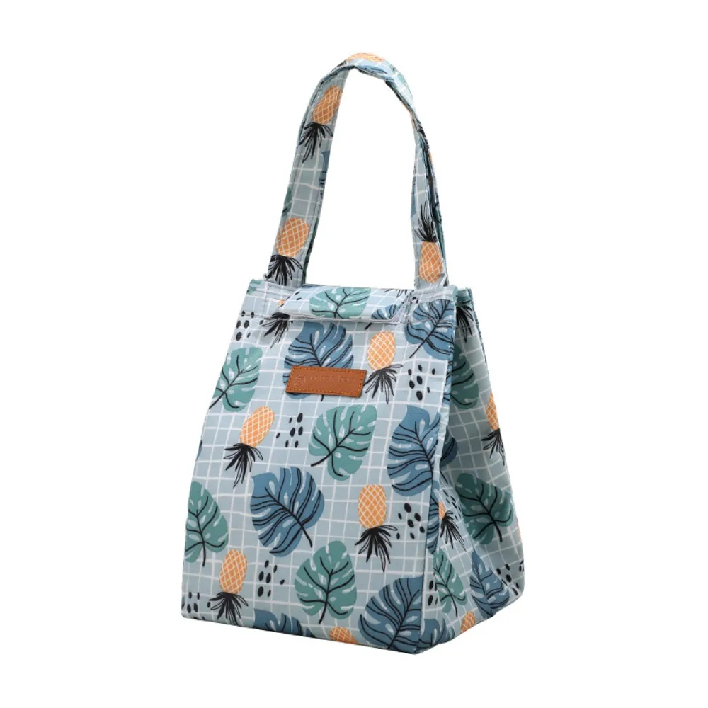 

Food Storage Bag Insulated Thermal Lunch Bag Foil Lining Large Capacity Picnic Bag Printed Waterproof Handbag Student