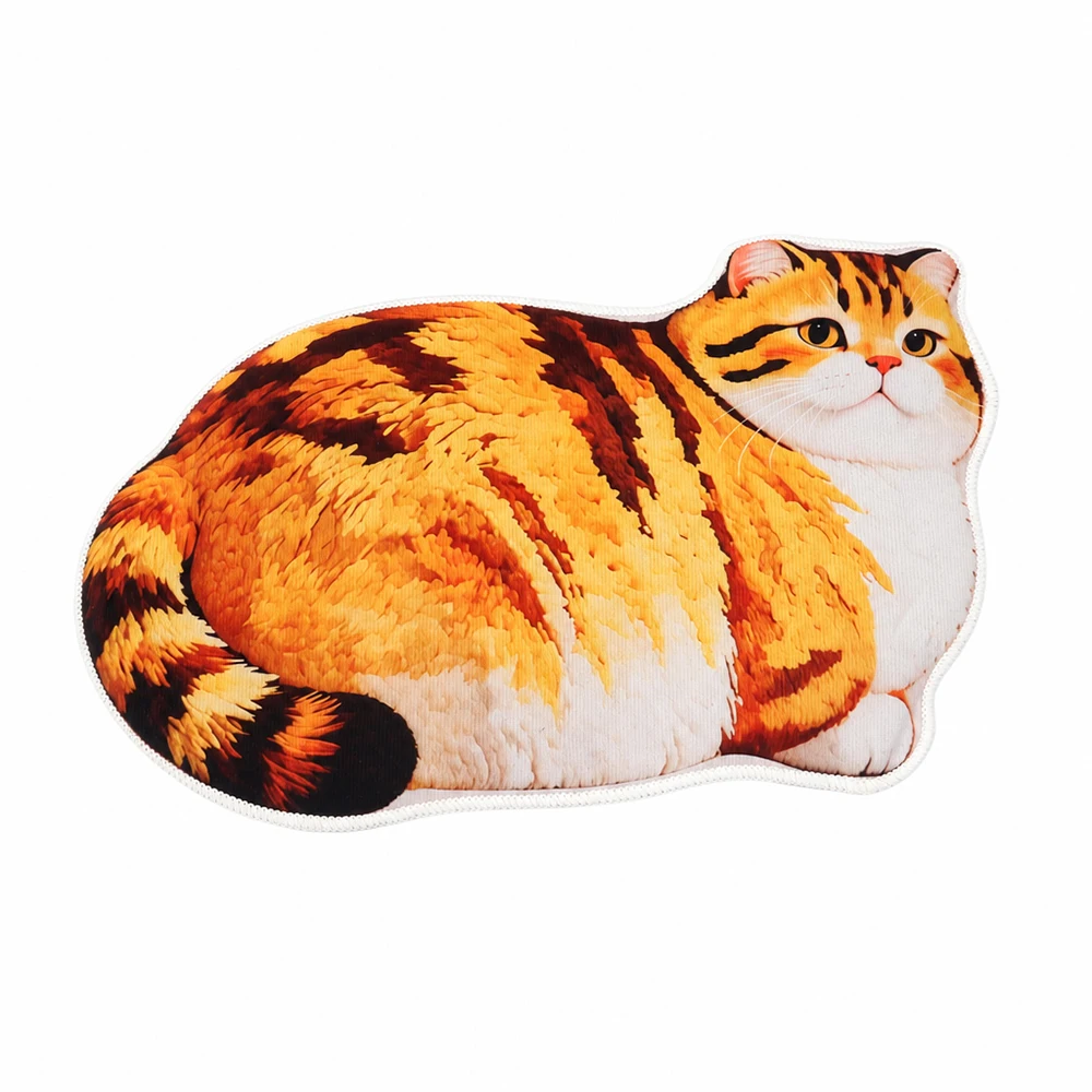 40*60cm Cute Cat Crystal Velvet Floor Mat Ginger Cat Russian Blue Bathroom Carpet Soft Non-slip Floor Mat