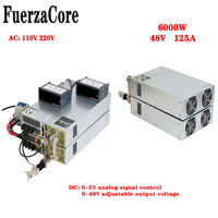 6000W 48V High Power SMPS 0-48V Adjustable 0-5V Analog Signal PWM PLC Control 220V AC-DC LED Motor Battery Solar CCTV Use 48VDC