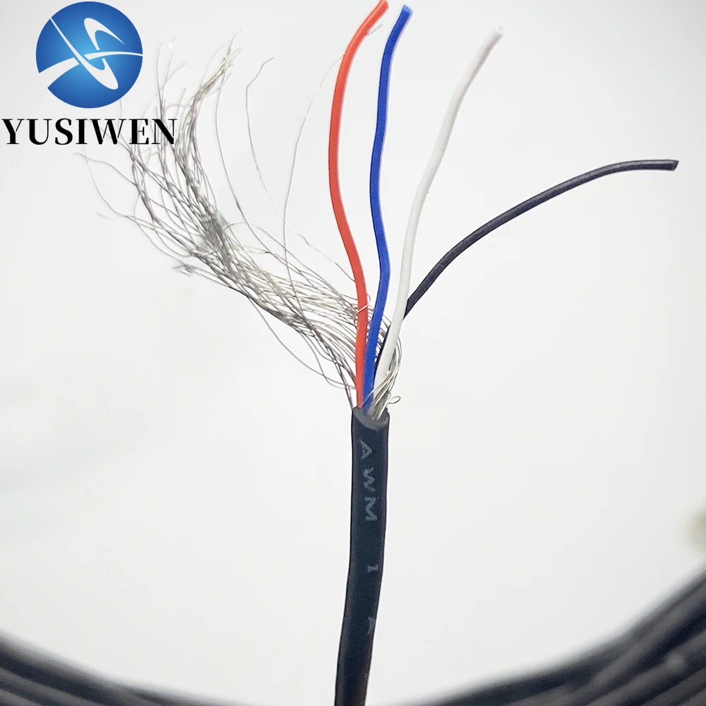 32AWG Shielded Wire Channel Audio Ultra-fine 4 Cores Headphone Control Copper Signal Cable Electronic Copper Shielding Wire