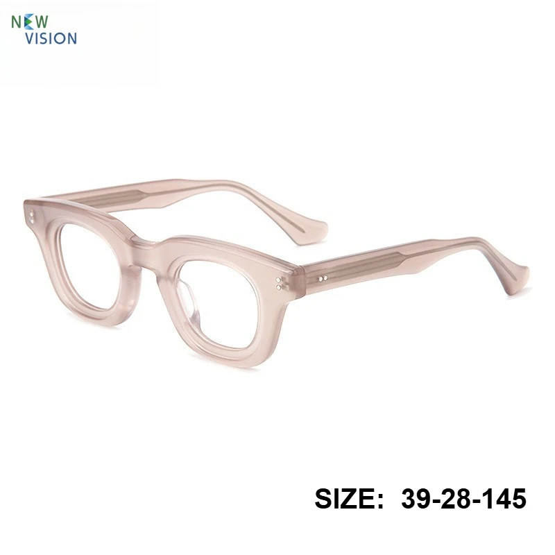 

Новые женские розовые очки: высококачественная эллиптическая оправа из ацетата в ретро-стиле, ручная работа, для мужчин и женщин, для коррекции близорукости, с диоптриями