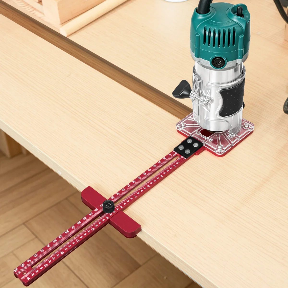 Aluminium-Fräshalter, Rundschneidvorrichtung, Nutführung und Rundschneidwerkzeug für Holzbearbeitungsfräsen und Heimwerkerprojekte – Detail 4