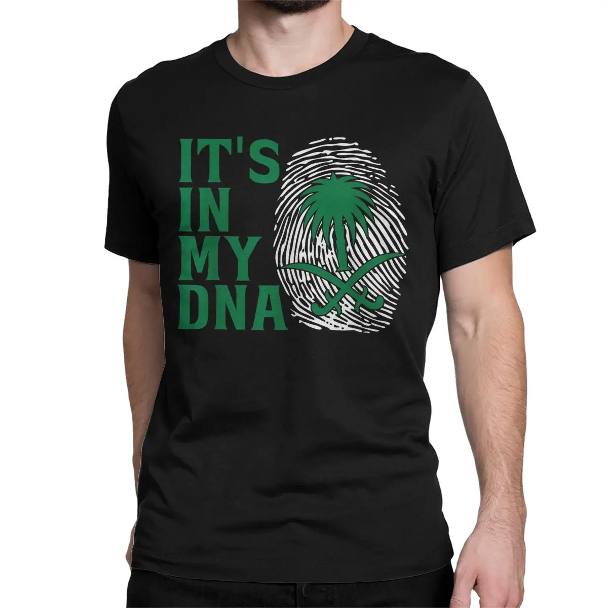 Saudi Arabia National Day It\'s In Our DNA T-Shirts Men Casual Pure Cotton Tee Shirt O Neck Short Sleeve T Shirts Clothes