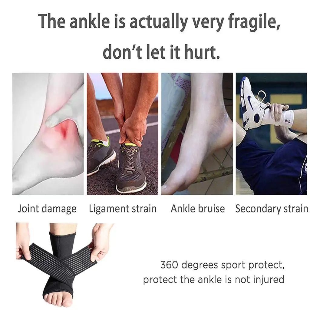 قطعة واحدة من دعامة الكاحل، كم ضاغط مثبت الكاحل مع أشرطة، للكرة الطائرة، كرة القدم، كرة السلة، للإصابة