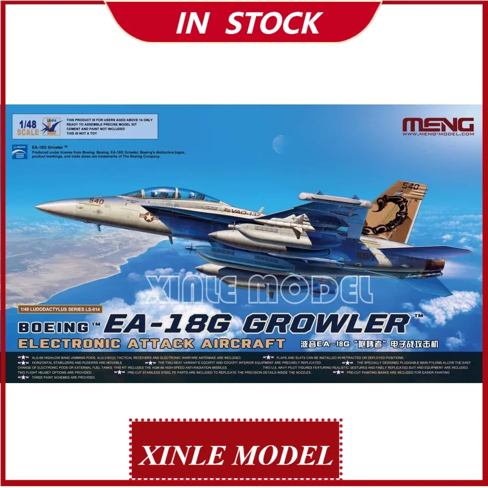 

Комплект масштабной модели MENG LS-014 Boeing EA-18G Growler, электронный военный самолет, 1/48 коллекция, подарочная игрушка, военная модель