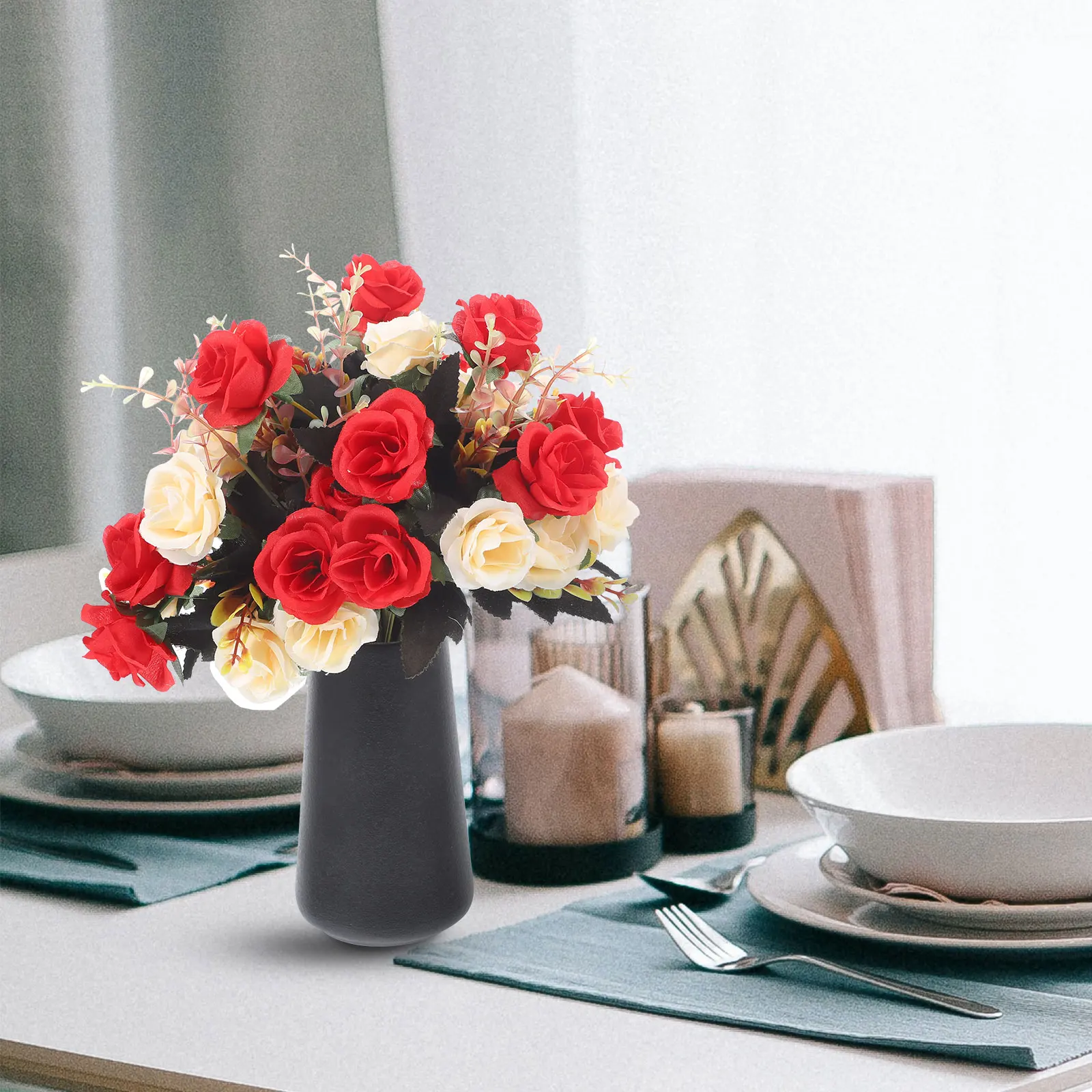 

Elegant Ceramic Vase for Home Decor Modern Simple Design Wide Opening for Flowers Plants Desktop Centerpiece Decorative Pottery