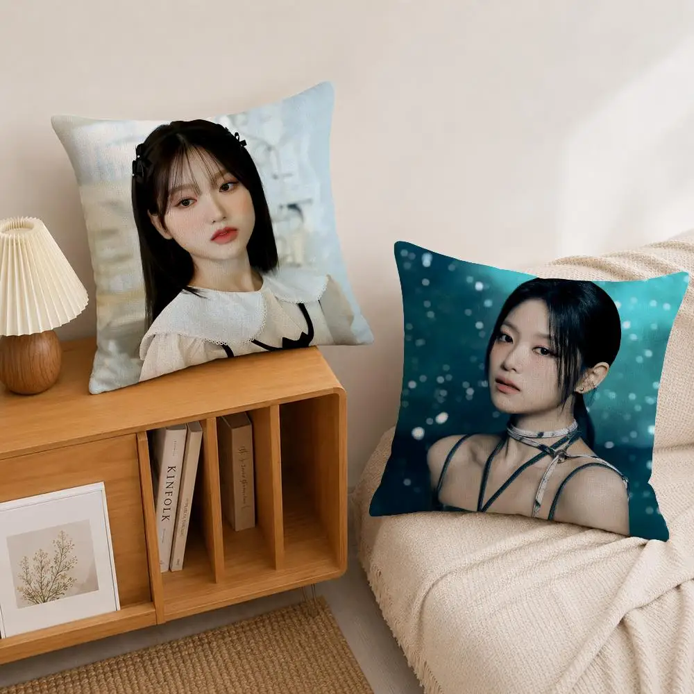K-pop HyunJin Cushion Cover Natural Linen Pillowcase Set, All-in-One Decor for Sofa, Bedroom & Chair