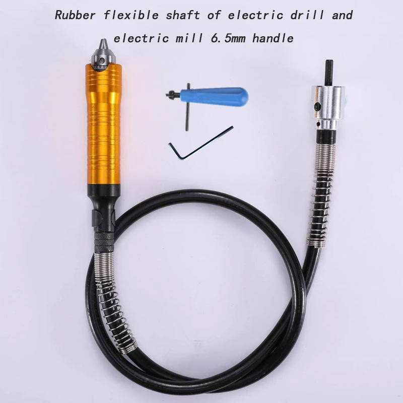 Electric Drill Mill Rubber 6.5MM Handle Chuck Flexible Shaft Instead Of Hanging And Grinding Durable High-Precision Engraving