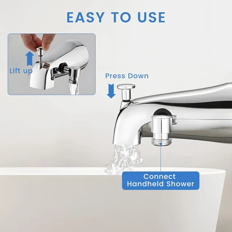 

AA08I Tub Spout with Diverter, Bathtub Faucet with Shower Diverter and Hex Wrench Fits 1/2 Inch Copper Tube, 5.3 Inch