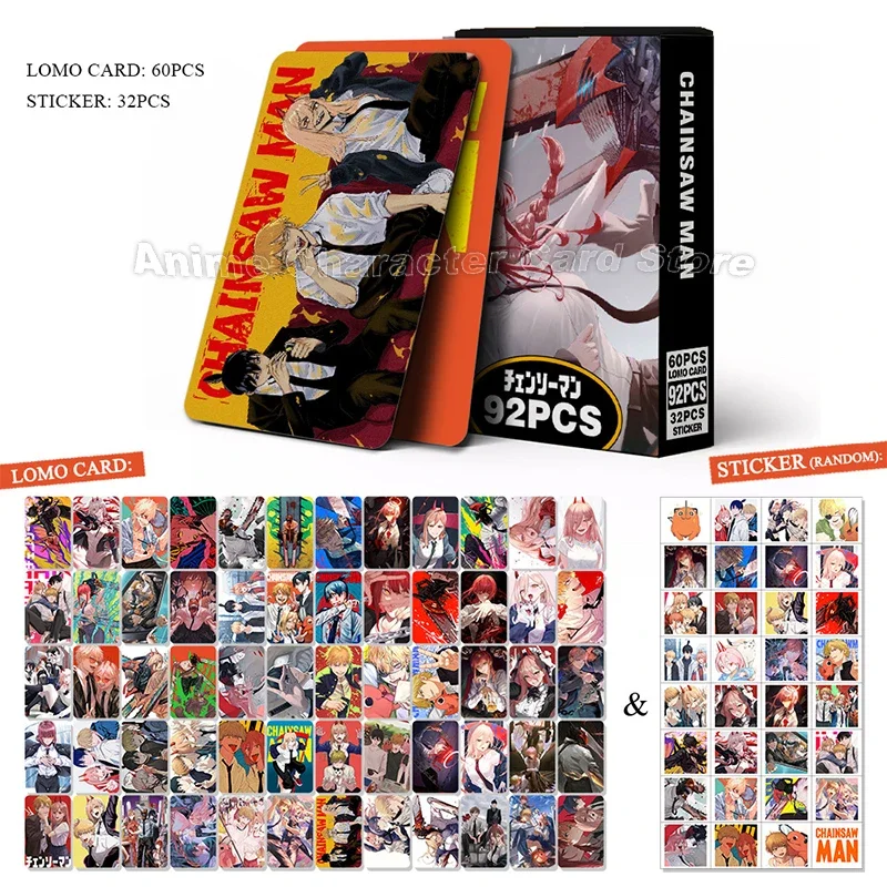 LOMO Cards Sticker Anime Naruto One Piece Chainsaw Man Tokyo Post Card Photocards Hobby Game Collection Toys For Children Gifts