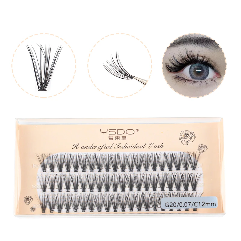 MEISHENJIE-Extensions de Cils Individuels, 3 Rangées, 60 Faisceaux, 8/10/12mm, Volume Préfabriqué, en Forme d'Éventail, Collé à la Chaleur, Outil de Maquillage, à Faire Soi-Même