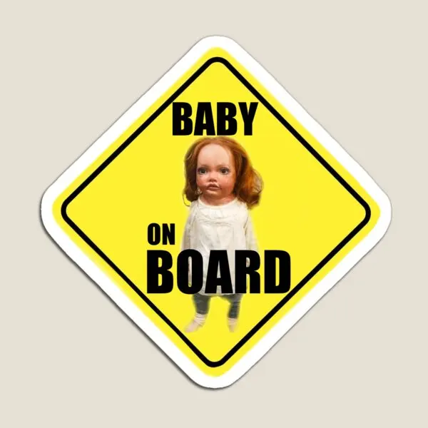 Baby On Board Creepy Renesmee Doll T  Magnet Cute Holder Funny Refrigerator Stickers Home Baby  Colorful Decor