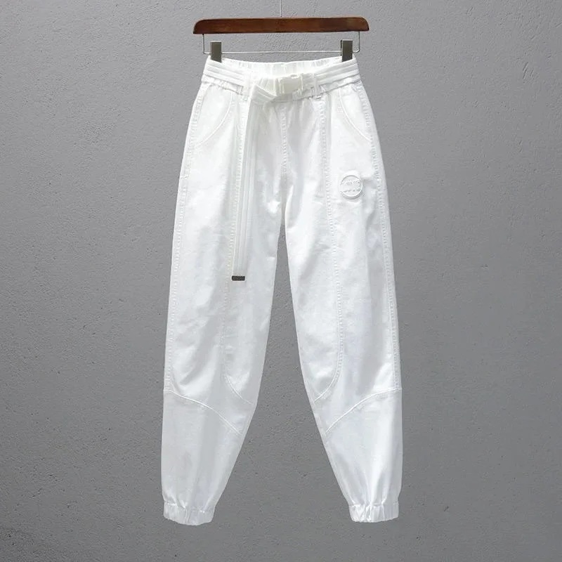 New 2025 Fashion Spring summer Women Harem Pants Sweat Pants Elastic Waist Office Lady Loose Casual Trousers Ladies