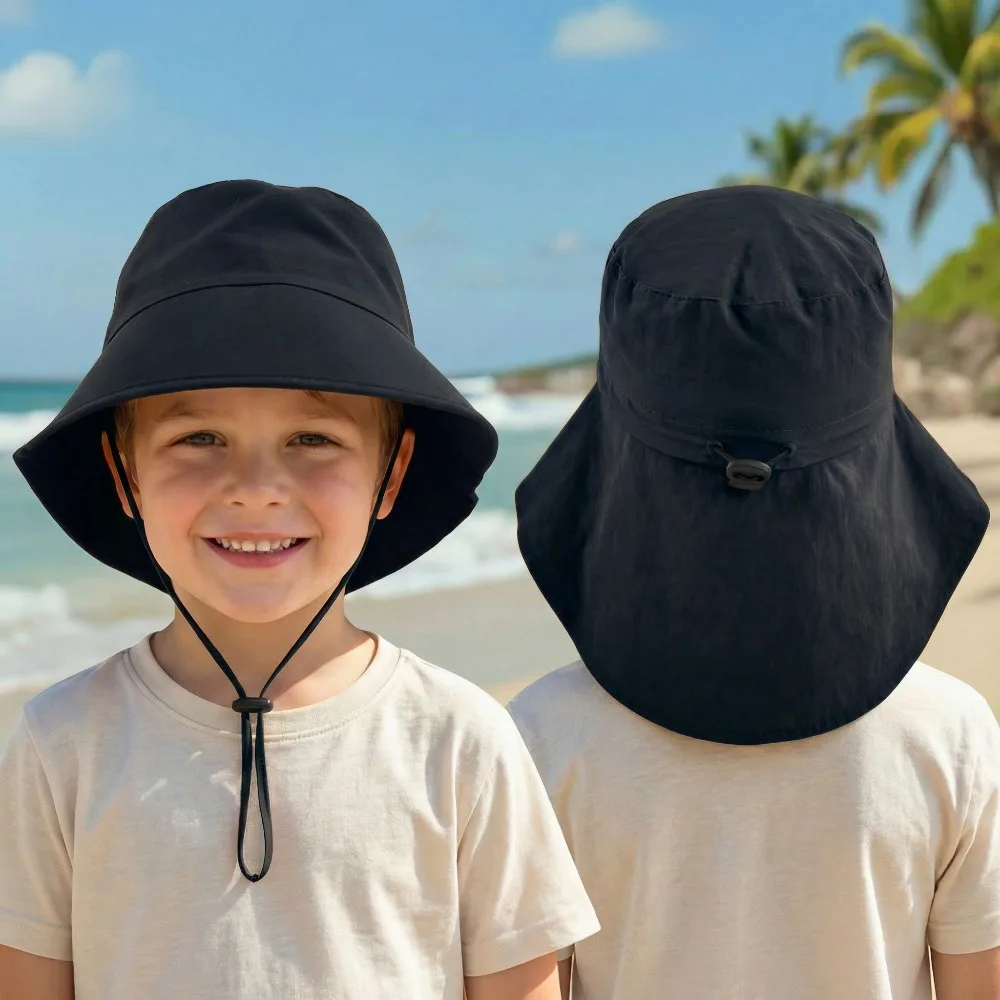 Outdoor Sun Hat,Fisherman'S Hat with a Windproof Strap,Adjustable Closure with a Drawstring,for Various Occasions Like Camping.