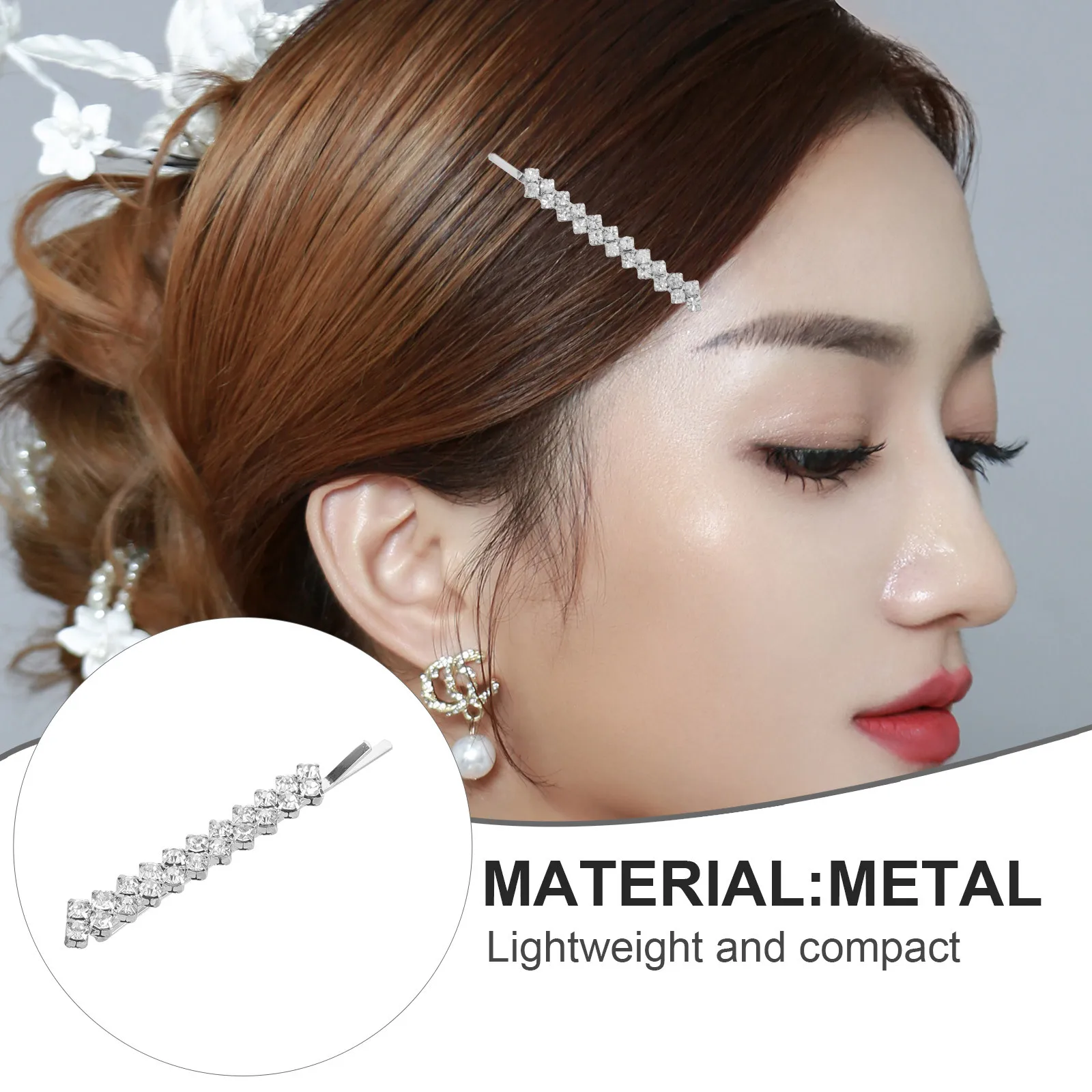 

1Set Crystal Hairpins Elegant Metal Hairpin Set for Weddings Parties Anniversaries Daily Wear Accessories