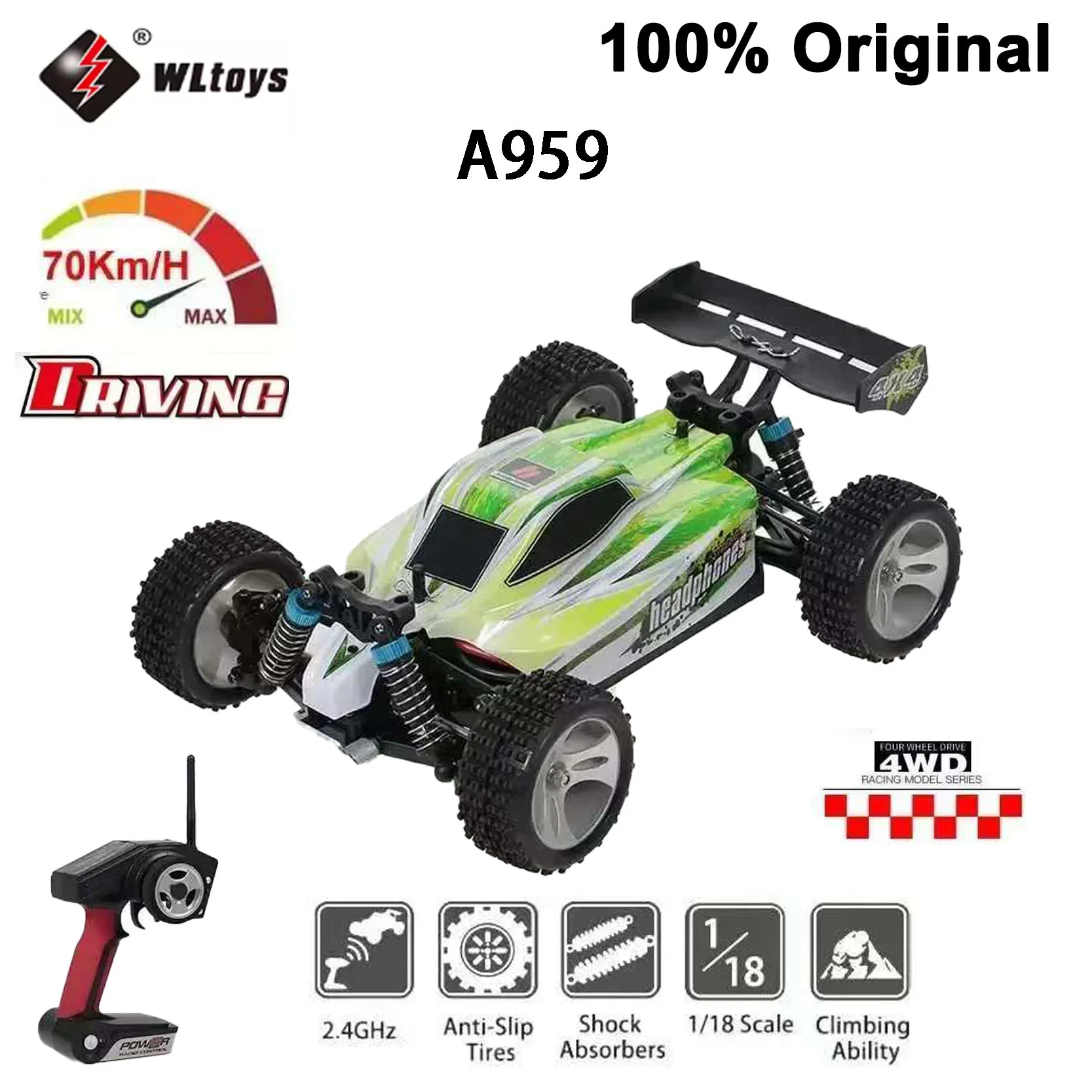 

Оригинальный A959 A959-B 1:18 RC гоночный автомобиль 4WD 70 км/ч высокоскоростной 2,4G пульт дистанционного управления дрифт внедорожник багги детский подарок