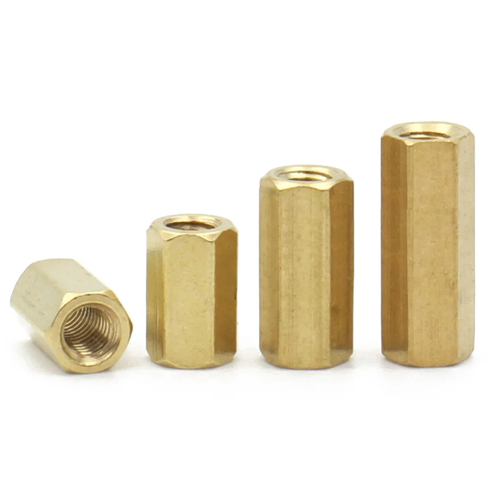 10-50pcs Brass Standoff Spacer M2 M2.5 M3 M4 M5 M6 Hex Female to Female Hexagonal Stud Spacer Hollow Pillars