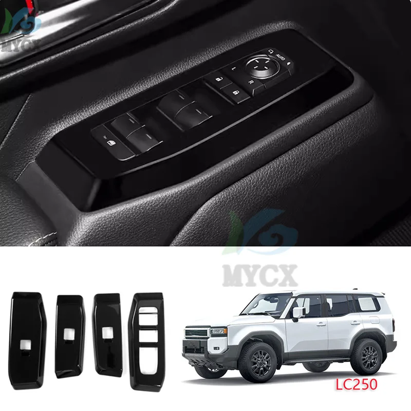 

Для Toyota Land Cruiser 250 2024, украшение на панель управления окнами, защитная наклейка Prado LC250, аксессуары для интерьера, тюнинг