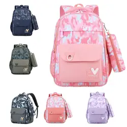 Back To School Bagpack Mochila for Teenager Girls and Boys School Kids Bookbags Canvas School Bags Backpack with Pencil Case