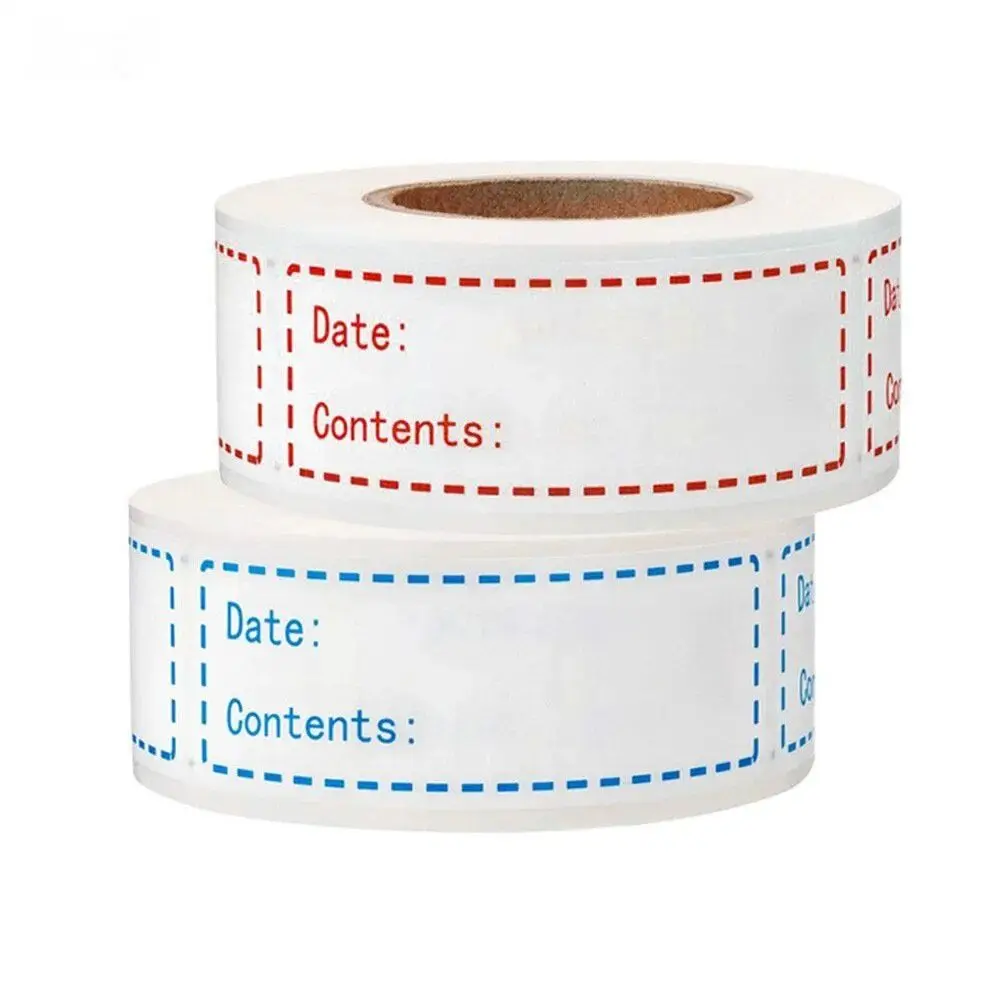 Self-Adhesive Date Stickers Removable Paper Freezer Labels Contents Storage Tags Sealing Sticker for Home Food Containers