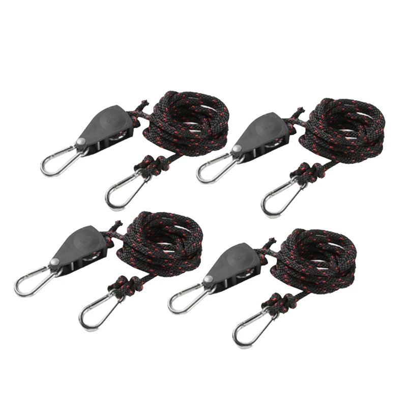 

4Piece Tent Wind Rope Tensioner Camping Outdoor Hiking Rope Fastener Stopper Tightener With Carabiner