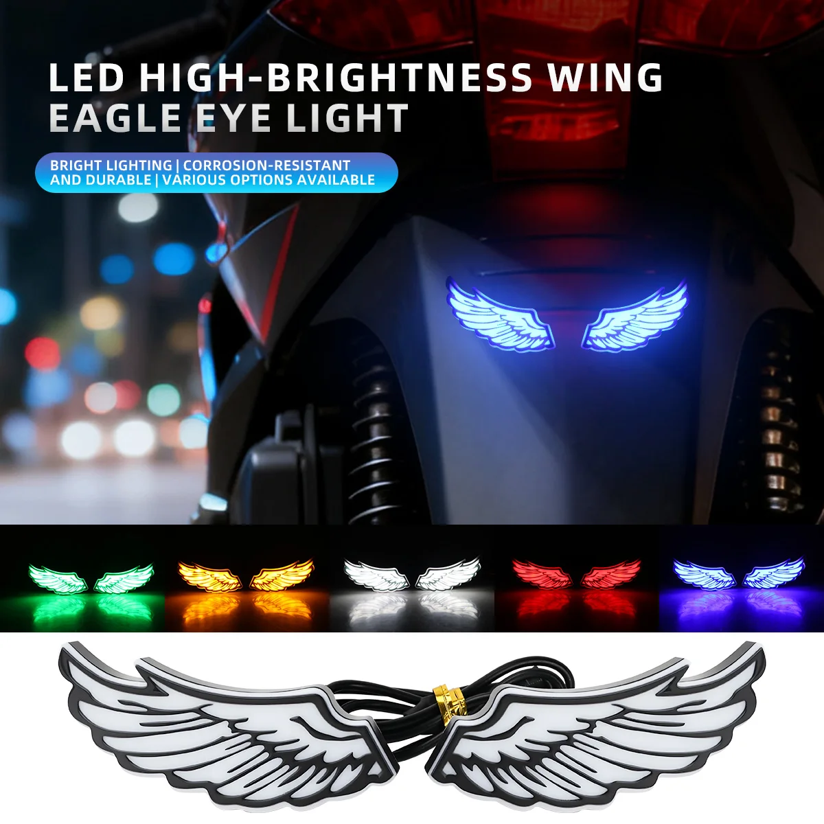2 stücke Motorrad Eagle Eye LED Licht Dekoration Hinten Schwanz Signal Lampe Scheinwerfer Warnung Strobe Blinkende Lampe für Motorrad
