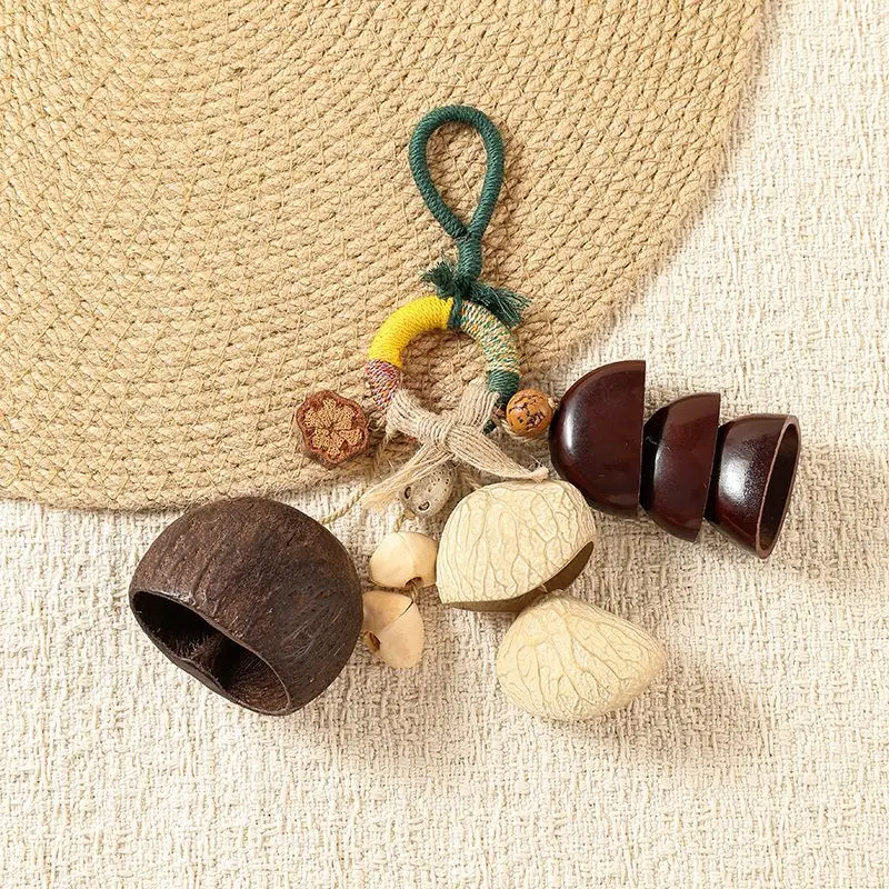 Zhiyu Seed Pod Rattle Hand Shaker, Handmade Imported Indonesian Fruit Shell, Water Sound for Sound Healing Yoga Decor