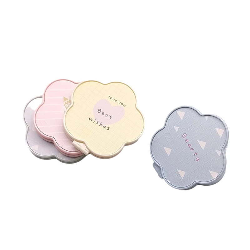 Hand Mirrors Double-Side Compact Mirror Pocket Cosmetic MirrorFoldable Makeup Mirror Mini Flowers Makeup Vanity Mirror Portable