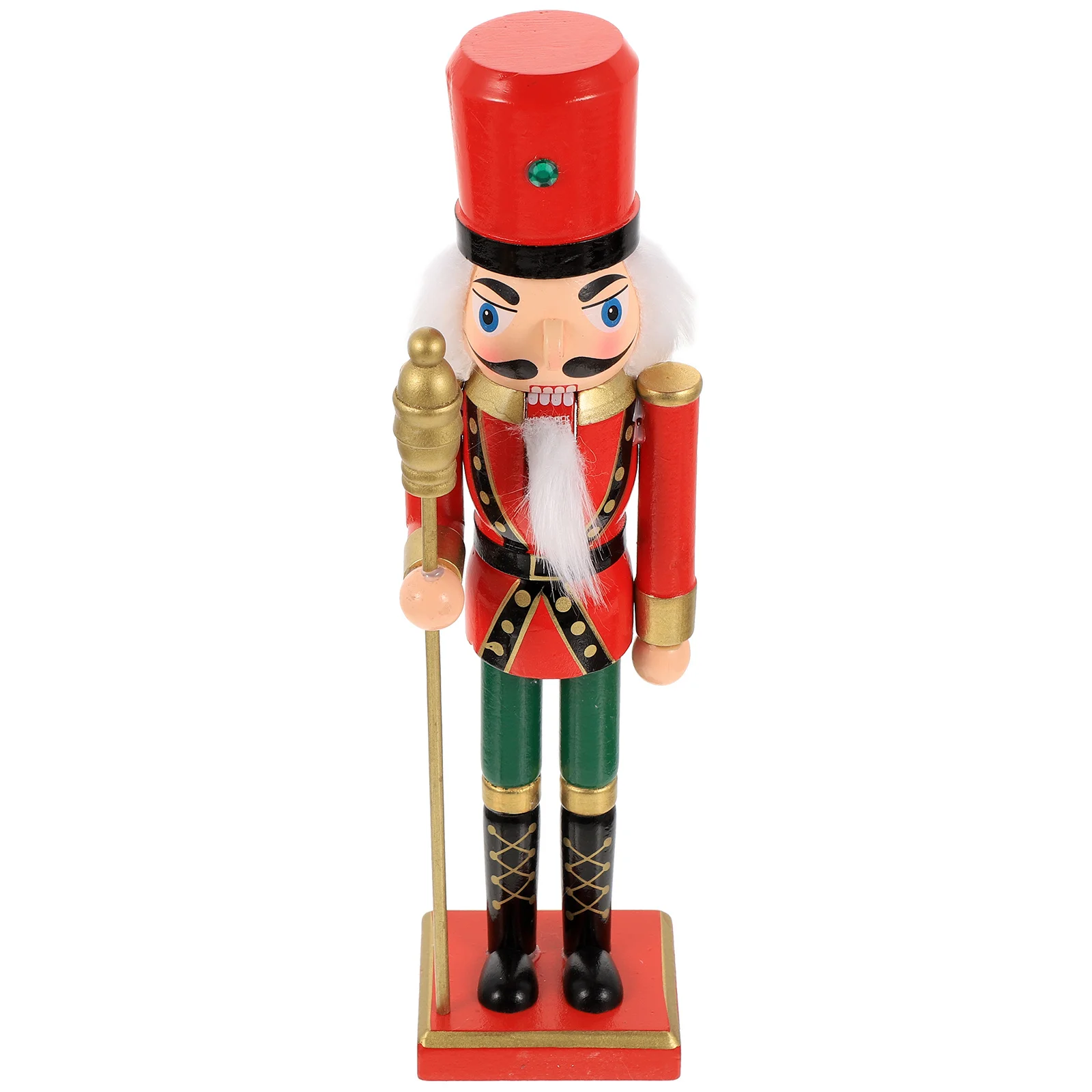 

Christmas Wooden Nutcracker Statue Realistic Soldier Figure Desktop Craft Decor for Hotel Restaurant Coffee Shop Xmas Display