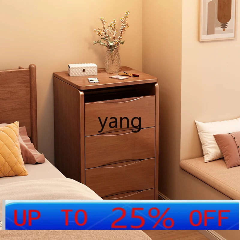 

LMM solid wood dresser bedroom simple modern mini flip cover cosmetic table bedside storage cabinet integrated