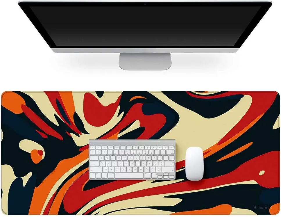 Extended Mouse Pad Computer Mouse Mat with Stitched Edges Desktop Water-Resistant Non Slip Rubber Base 90x40 Colorflow