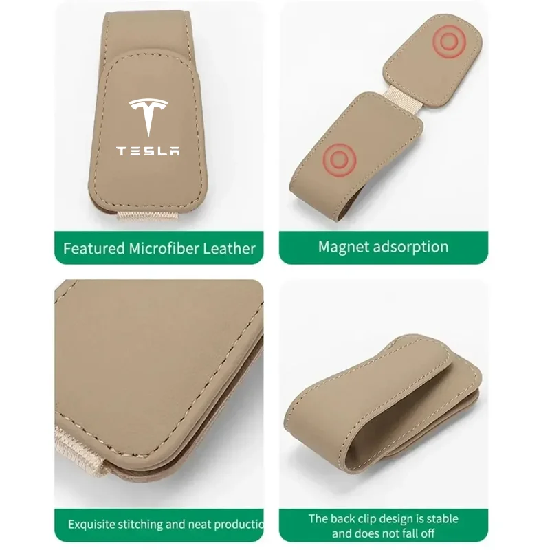 Universal Car Auto Sun Visor Glasses Box Sunglasses Clip Card Ticket Holder Stand For Tesla model Y model X model 3 MODEL S
