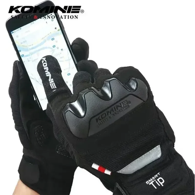 Guanti da ciclismo Komine per moto fuoristrada da corsa, guscio rigido traspirante, anticaduta, touch screen, GK-220