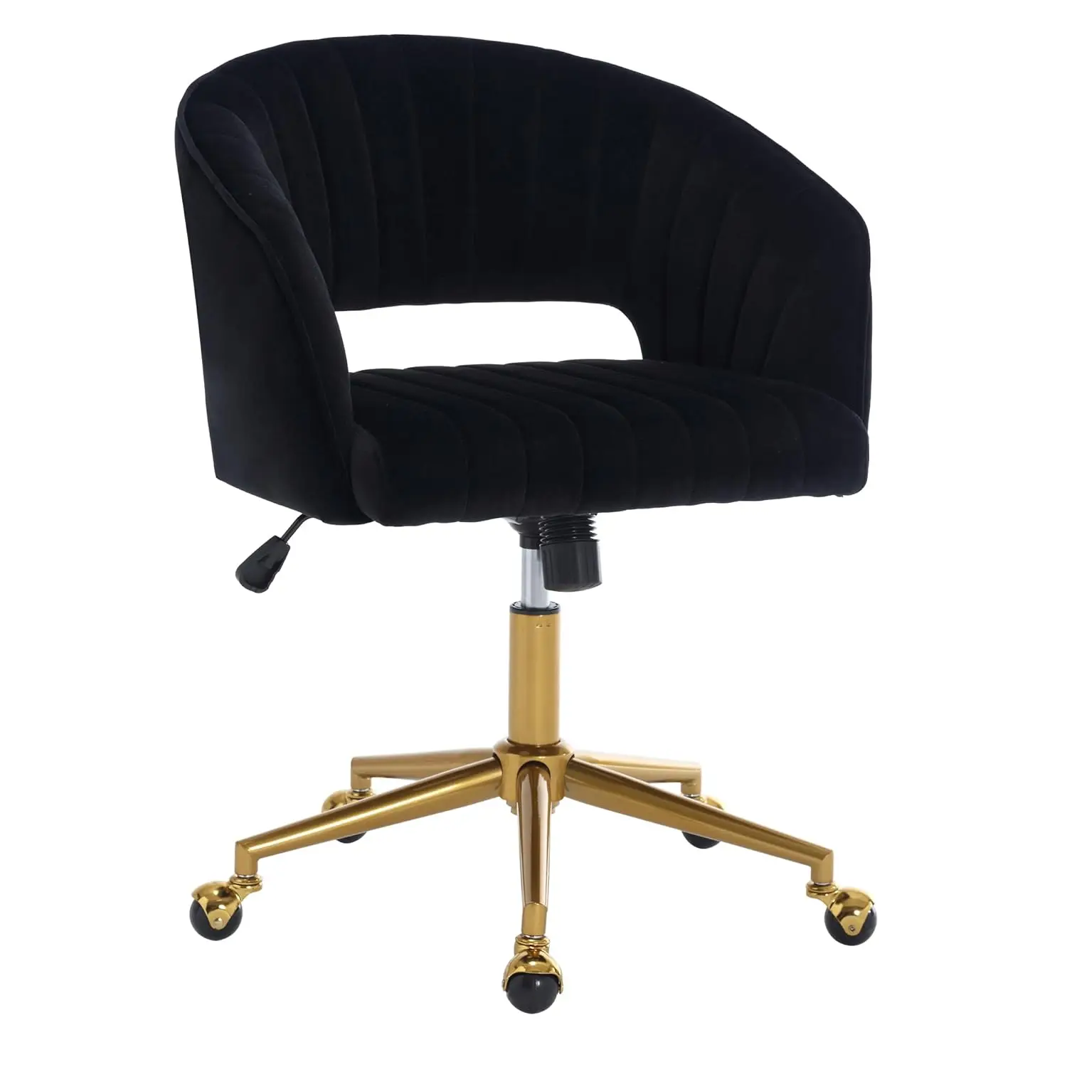 

Home Office Swivel Desk Chair, Modern Velvet Desk Chair, Height Adjustable Armchair with Gold Base, Ergonomic Office Chair