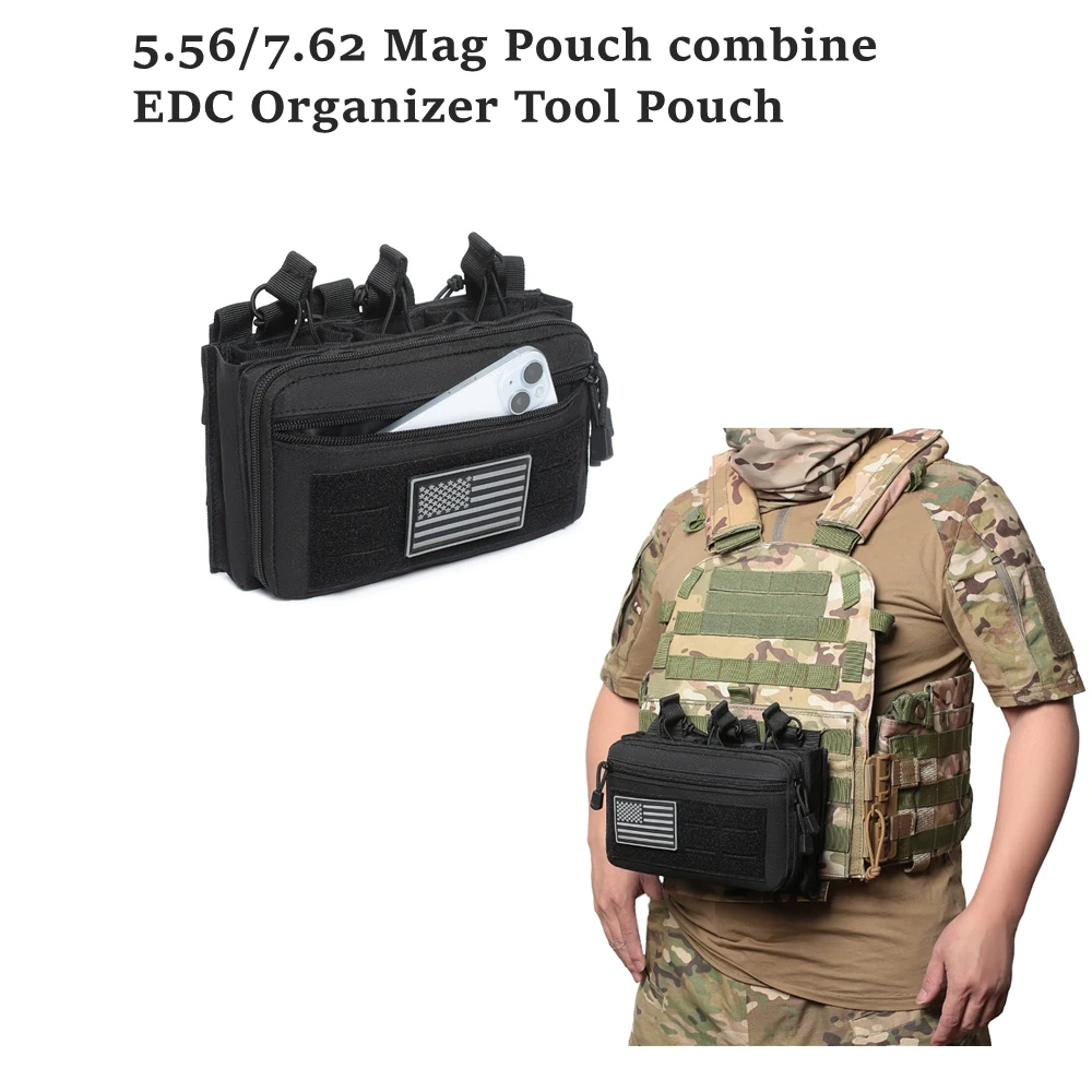 Multifunctional Sports Outdoor Tactical Camouflage M4 AK 5.56 7.62 MOLLE Magazine Pouch Combine EDC Bag