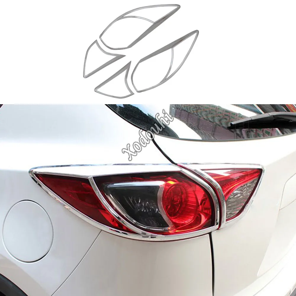 

For Mazda CX-5 CX5 2012 2013 2014 2015 2016 Car Body Rear Tail Light Lamp Detector Frame Stick ABS Chrome Cover Trim Molding