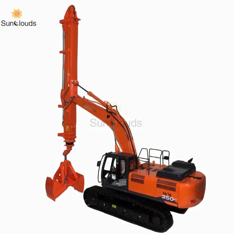 For HITACHI Telescopic Arm Pile Driver Model ZAXIS350-6 Alloy 1:50 Scale Die Cast Model Toy Car & Collection Gift & Display