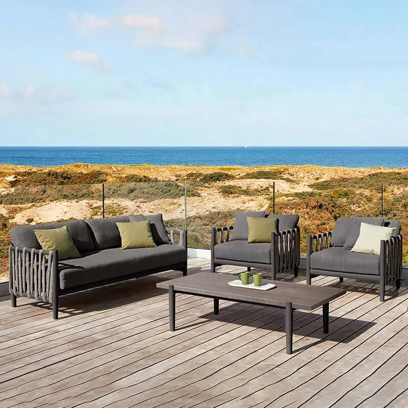 

Комплект садовой мебели для террасы: кресла из ротанга и алюминиевого сплава для отдыха на открытом воздухе