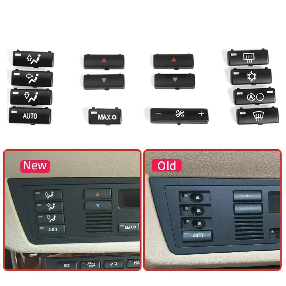 

14Pcs/Set Car Climate A/C Control Panel Switch Buttons Cover For 5 Series E39 1996-2002 For E53 1998-2006