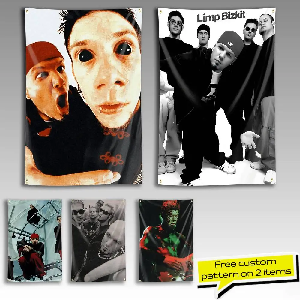 Rap Metal L-Limp Bizkit-S Flag Tapestry Banner for Bedroom Living Room Outdoor Camping Custom Supported