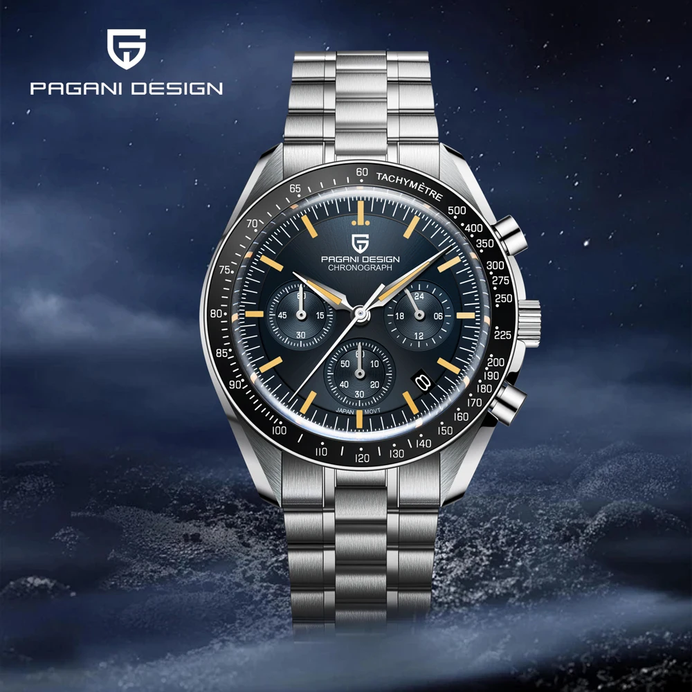 2025 جديد PAGANI تصميم الساعات تدفع تحية إلى Ck2998 القمر ريترو ساعة كوارتز فاخرة للرجال الفولاذ المقاوم للصدأ الرياضة كرونوغراف